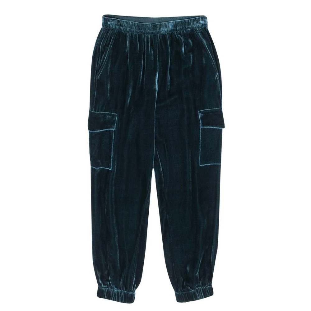 BCBGMAXAZRIA Velvet Pants in Dark Teal